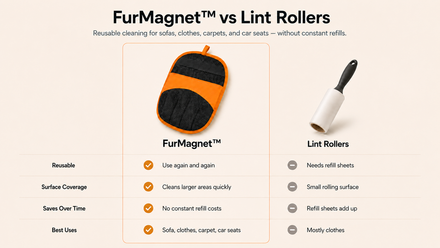 FurMagnet™ vs Lint Rollers comparison