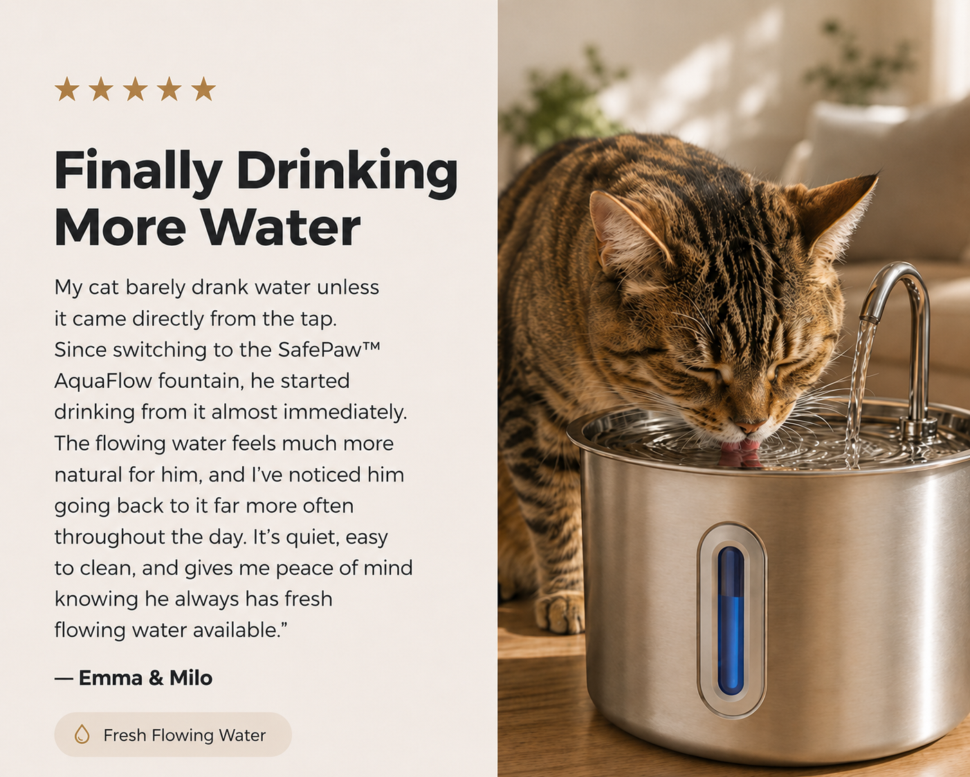 SafePaw™ AquaFlow Cat Water Fountain